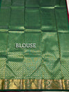 The Crimson Vasundhara: Deep Maroon & Emerald Green Heritage Woven Saree