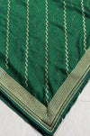 The Emerald Wave: Bottle Green Leheriya-Inspired Saree with Champagne Gold Border