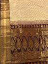 The Kalyani Vilasa: Cream & Coffee Brown Kanchipuram Silk Saree