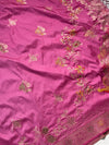 The Ananya Vilasa: Onion Pink & Gold Woven Saree