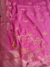 The Ananya Vilasa: Onion Pink & Gold Woven Saree