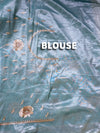 The Meher Riva: Dusty Slate Blue Embroidered Net Saree with Scalloped Border
