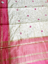 The Ananya Vilasa: Off-White & Gulabi Pink Tussar Silk Cotton Saree