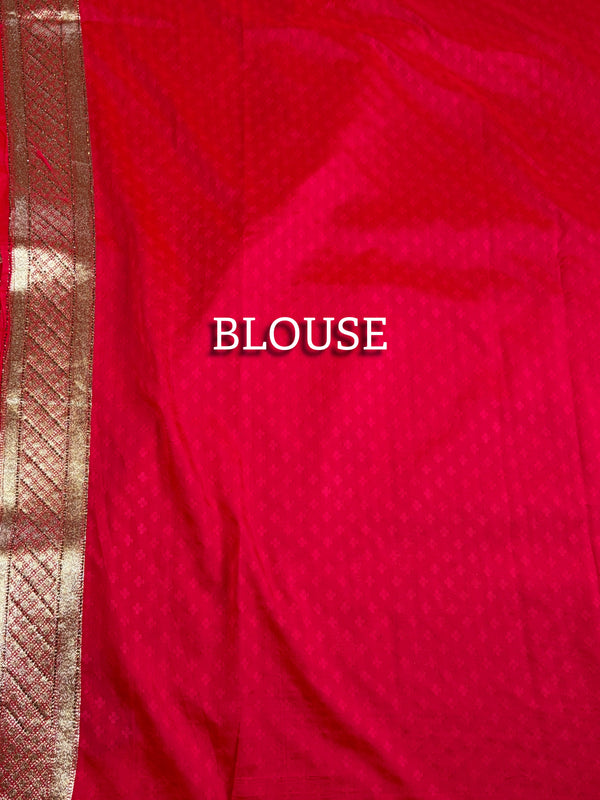 The Kashi Mayura: Scarlet Crimson & Heritage Gold Brocade Saree