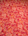 The Marigold Meadow: Flame Orange Premium Chiffon-Blend Saree