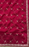 The Ragini Riva: Crimson Maroon Threadwork Embroidered Saree