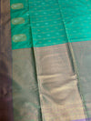 The Mridula Vilasa: Sea Green & Plum Woven Saree