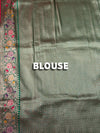 The Arundhati Vilasa: Vermilion Red & Emerald Green Woven Saree