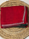 The Crimson Ira: Deep Red & Silver Georgette Saree