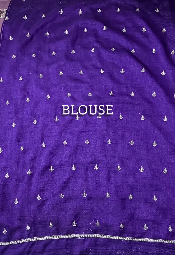 The Lavanya Vilasa: Lavender Mauve Embroidered Saree