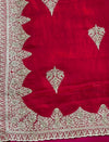 The Royal Raspberry: Deep Pink Silk Saree with Scalloped Zari Embroidery