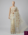 Light yellow cotton saree with intricate full jaal design for a vibrant traditional look. πβ¨