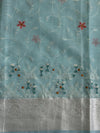 Elegant, breathable, and timeless, this blue linen saree is perfect for effortless everyday grace. πβ¨