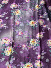 The Vintage Vineyard: Deep Wine Chiffon Saree with English Floral Print