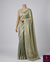 The Sage Luminary: Metallic Sage Green Silk Tissue Saree with Silver Lace Border