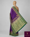 The Vaiminika Vilasa: Royal Purple & Emerald Green Banarasi Silk Saree