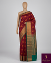 maroon kanjipuram saree