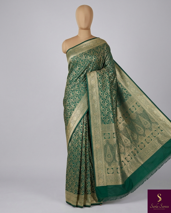 Green Kanchipuram saree :The Emerald Heritage