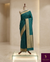The Teal Treasure: Deep Peacock Silk Saree with Gold Zari Buttas