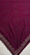 The Royal Vineyard: Deep WineSaree with Allover Chikankari Work