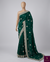 The Emerald Empress: Forest Green Silk Saree with Silver Gotapatti & Zardosi Work