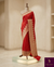 The Banarasi Bandhan: Crimson Red Silk Saree with Khaddi-Style Border