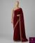The Crimson Liquid: Metallic Maroon Tissue Organza Saree