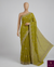 The Olive Oasis: Olive-Chartreuse Georgette Saree with Scalloped Zardosi Border