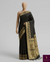 The Midnight Court: Jet Black Silk Saree with Grand Banarasi-Style Borders