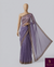 The Lavender Luminary: Dusty Violet Organza-Chiffon Saree with Scalloped Zardosi Border