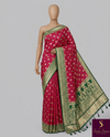 The Royal Durbar: Rani Pink Banarasi Silk Saree with Emerald Shikargah & Palace Pallu