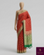 The Heritage Crimson: Scarlet Red Banarasi Silk Saree with Emerald Green Zari Border