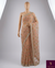 The Pastel Meadow: Nude Peach Drape with Scalloped Borders & Multi-Color Floral Hand-Embroidery