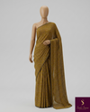 The Olive Arbour: Mustard Olive Drape with Delicate Leaf Vines & Sleek Border Trim