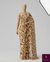 The Cubist Canvas: Beige Geometrical Print Drape with Delicate Pearl Lace Border