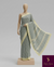 The Slate Orchard: Steel Grey Printed Saree with Cream Floral Vine Lattice & Lemon Trim