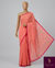 Blush Coral & Magenta Geometric Printed Saree