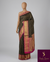 The Midnight Leher: Black & Gold Leheriya Saree With Fuchsia Pink Zari Border