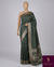 The Emerald Heritage: Deep Bottle Green Banarasi Silk Saree With Antique Gold Zari Jaal