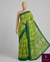 The Verdant Grove: Lime Green Printed Saree With Forest Green Botanical Pallu