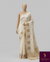 The Ivory Aranya: Ivory Tussar Cotton Silk Saree With Multi-Color Tribal Embroidery