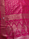 The Gulabi Rani: Magenta & Antique Gold Banarasi Inspired Woven Saree