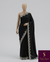 The Midnight Ebony: Onyx Black Saree With Silver Hand-Worked Border