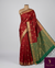 The Crimson Vasundhara: Deep Maroon & Emerald Green Heritage Woven Saree