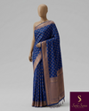 The Royal Nilambari: Royal Blue & Gold Zari Heritage Saree