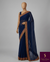 The Royal Nilambari: Midnight Blue Embroidered Georgette Saree