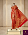 The Sindoor Mayura: Crimson & Gold Heirloom Kanchipuram Silk Saree