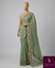 The Ananya Mayura: Pistachio Green Handworked Georgette Saree