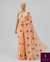 Charu Nila: Peach & Orange Bandhani-Embellished Saree