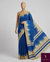 The Neelambari Mayura: Royal Blue & Tussar-Beige Linen Saree